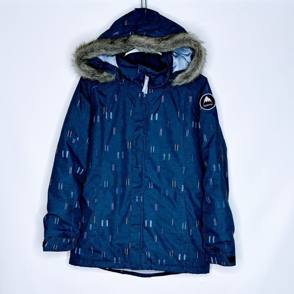 Burton Girls Snowboard/Ski Jacket, Size XL/16, Navy with Gold & Gray